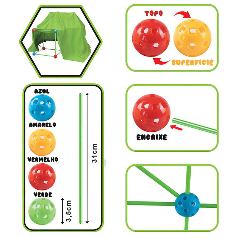 Kit de construção Tenda kids + Lona de brinde (PROMOÇÃO EXCLUSIVA)