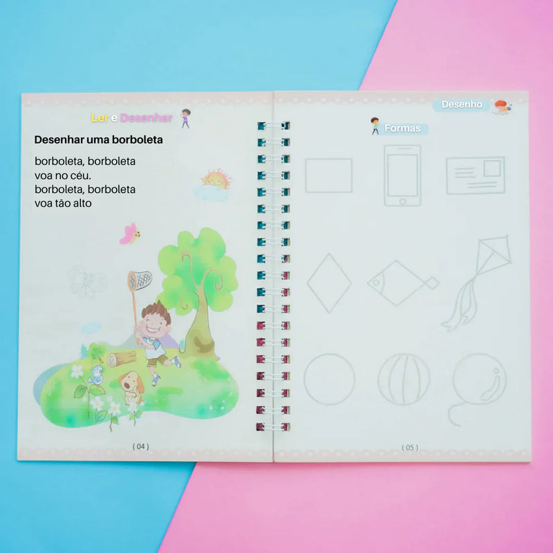 Caderno Mágico Educakids - Desenvolve as habilidades de escrita e coordenação -(PROMOÇÃO SOMENTE HOJE)