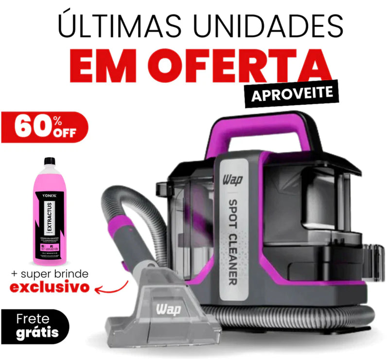 EXTRATORA DE SUJEIRAS PORTÁTIL WAP SPOT CLEANER W3 + {BRINDE EXCLUSIVO: LIMPADOR ULTRA CONCENTRADO 1,5 LITROS}